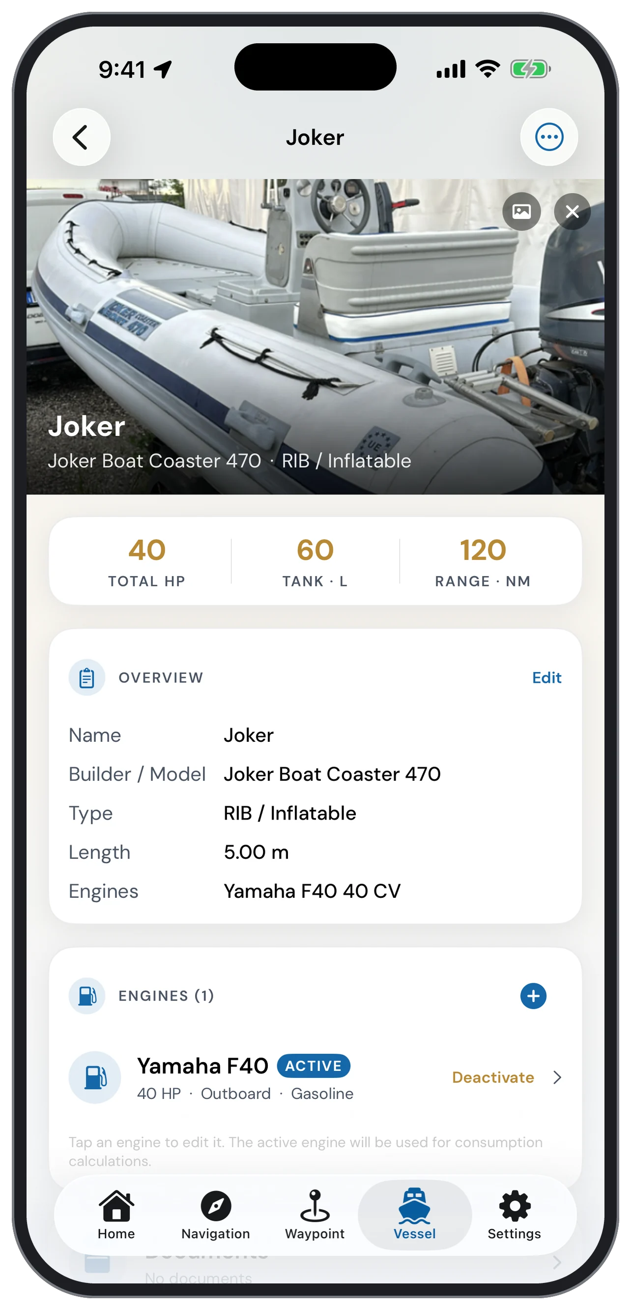 Boat and engines